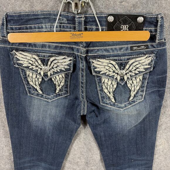 Miss Me Womens Ankle Straight Mid-Rise Distressed Raw Hem Jeans Size 27 - Picture 7 of 13